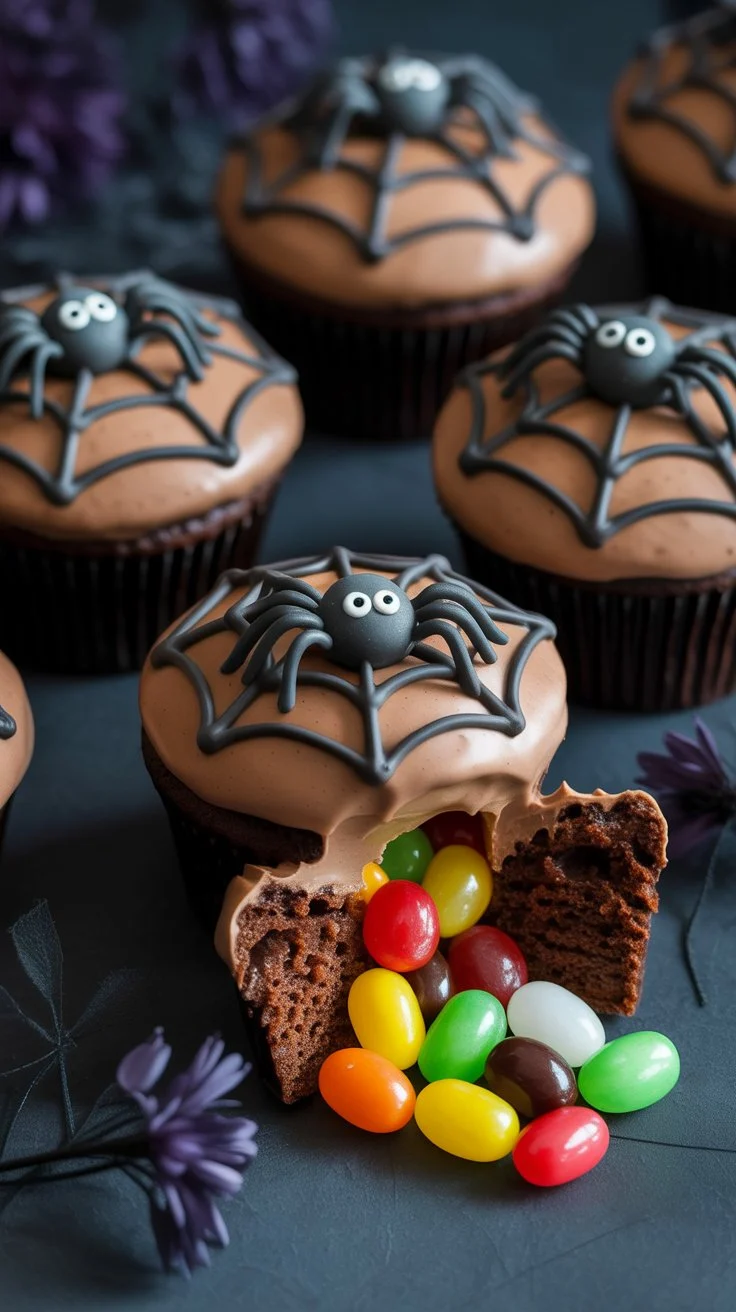 Spider Web Piñata Cupcakes: Unveil the Spooky Surprise Inside