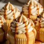 CARAMEL CUPCAKES with Vanilla Cream Center