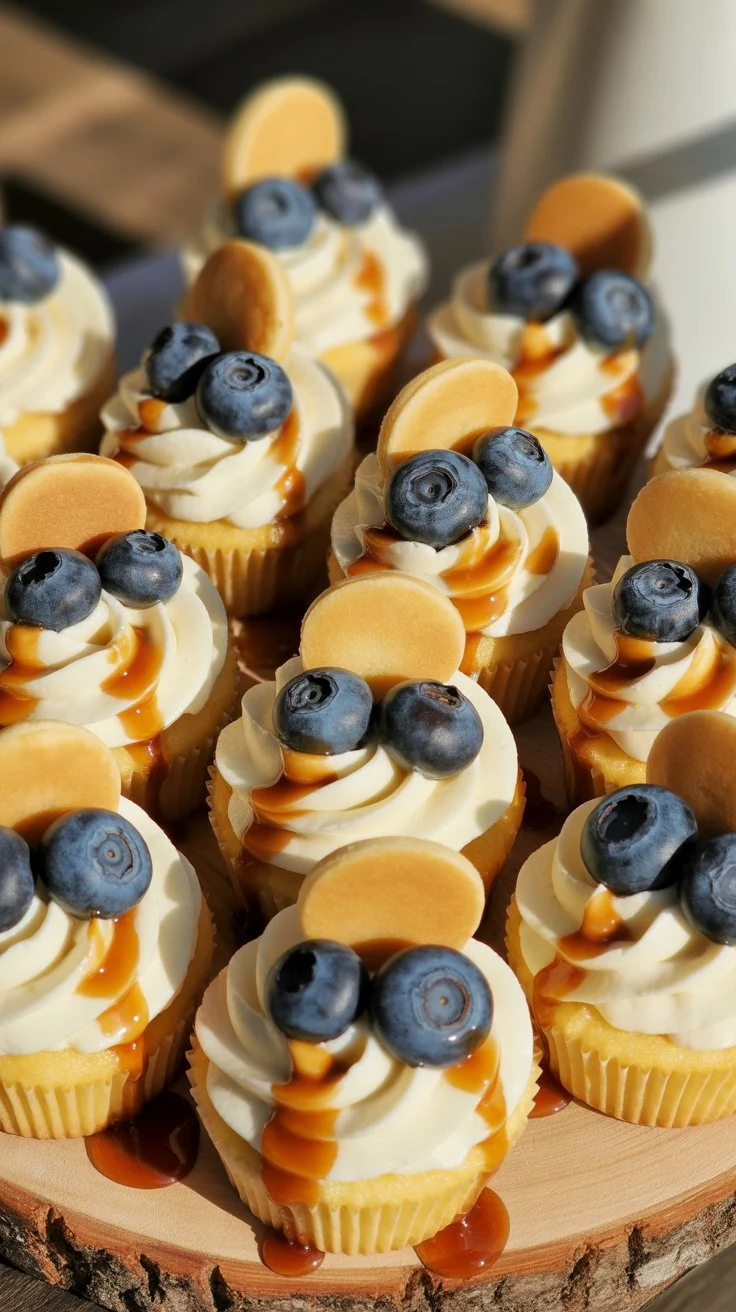 PANCAKE CUPCAKE RECIPE: VANILLA TOPPED