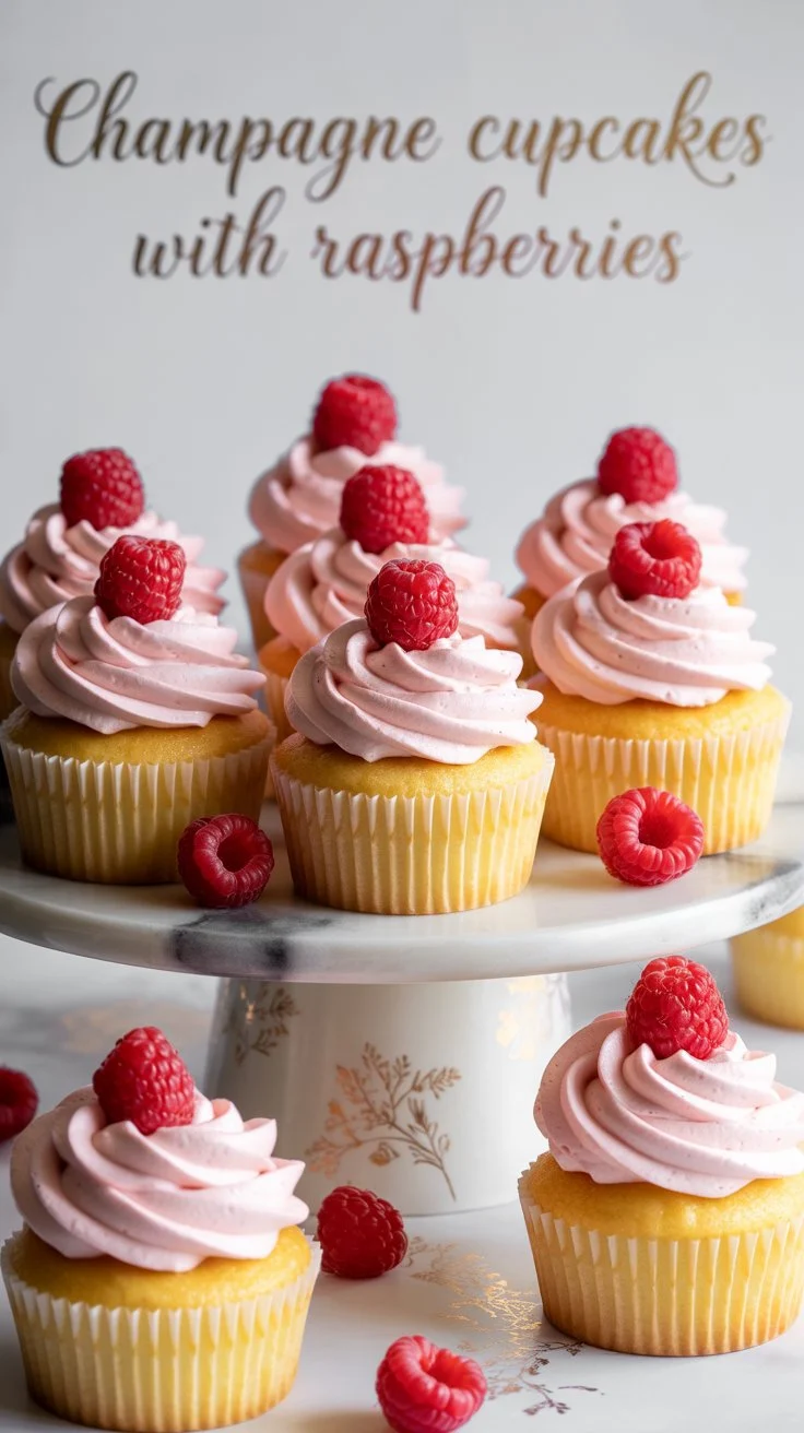 RASPBERRY & CHAMPAGNE CUPCAKE RECIPE🧁🍾