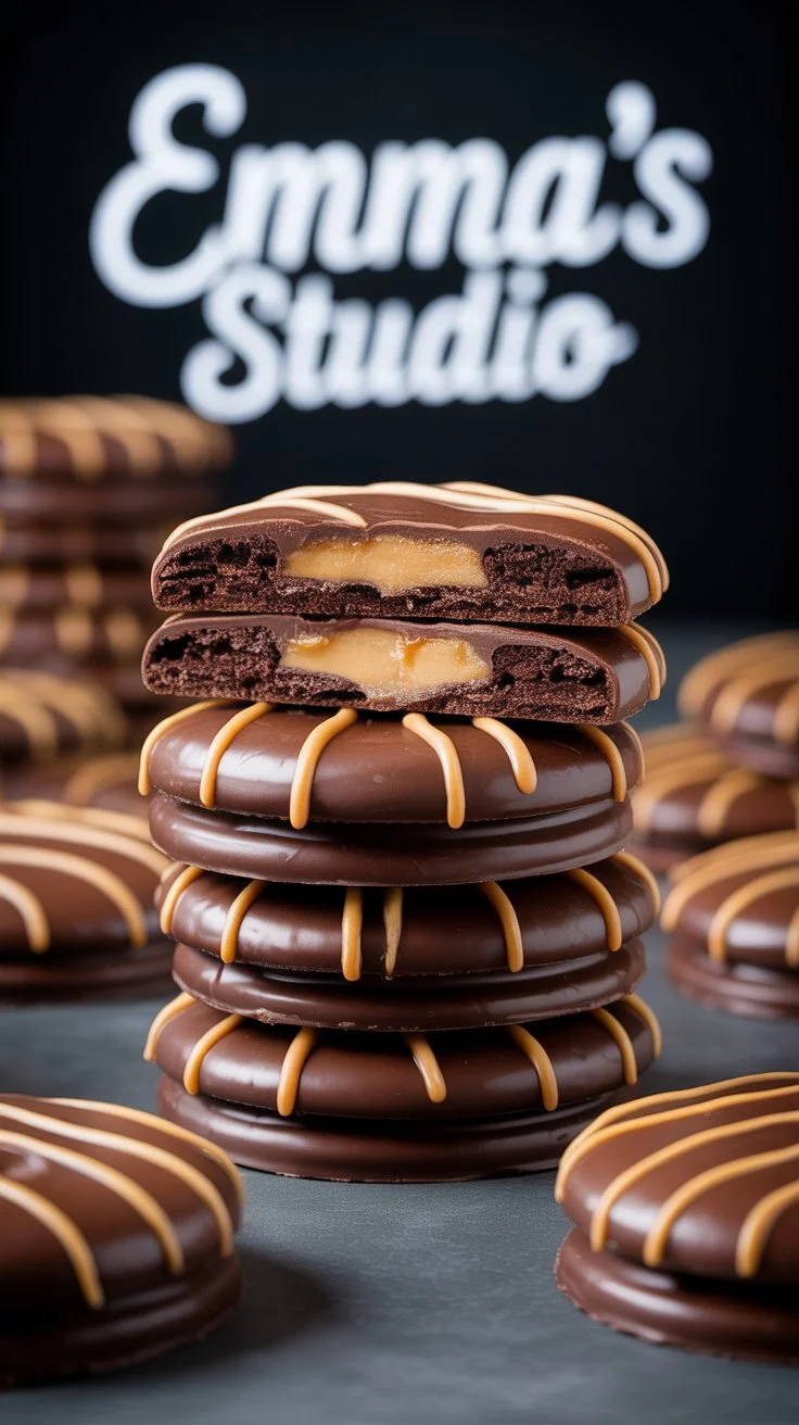 Peanut Butter Cookies with Salted Caramel Drizzle Recipe