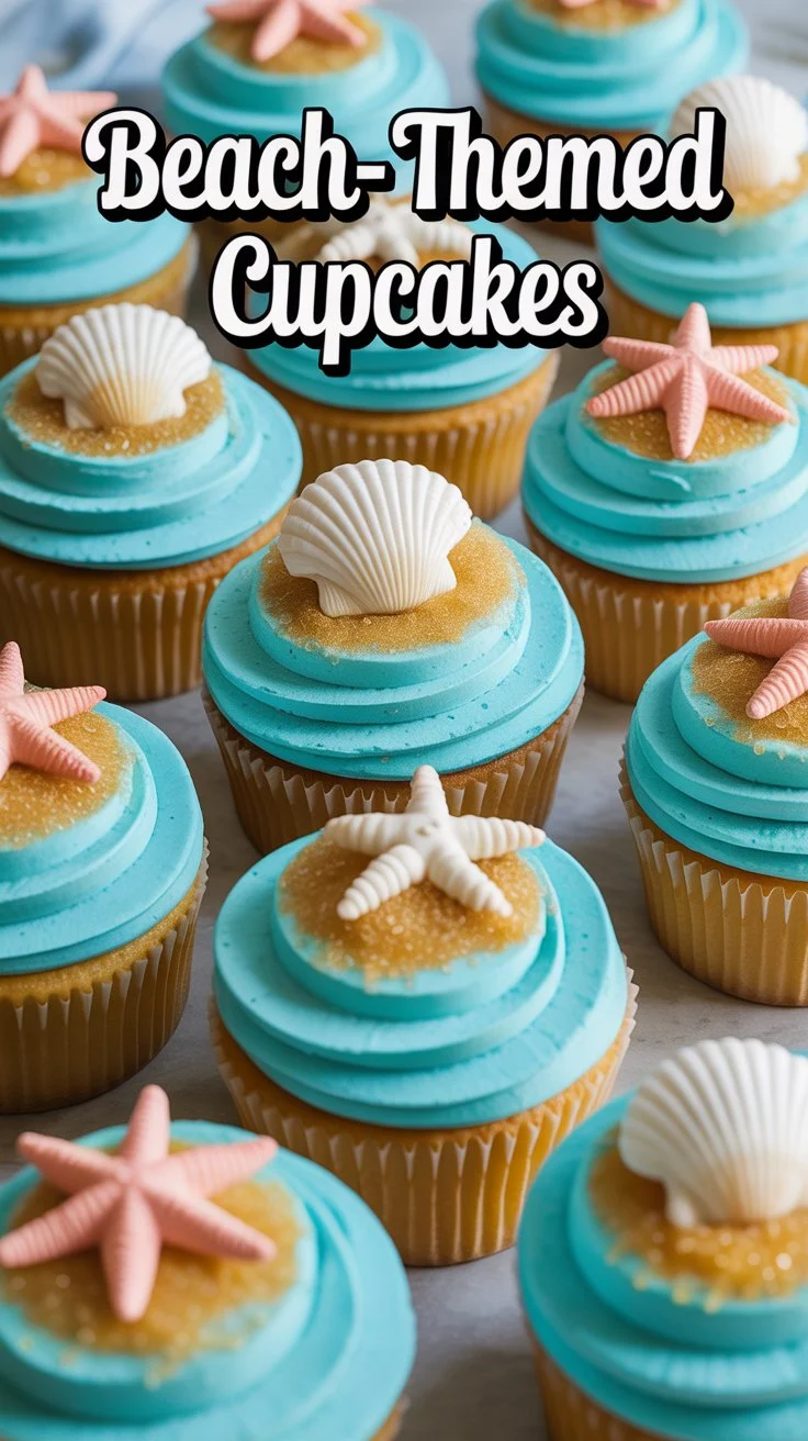 BEACH-THEMED CUPCAKES RECIPE